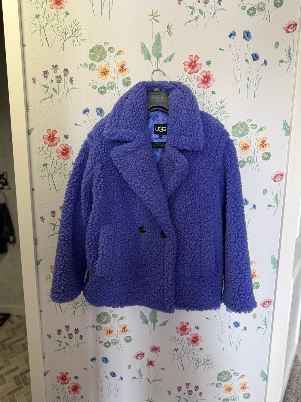 UGG Women's Vibrant Purple Teddy Sherpa Coat